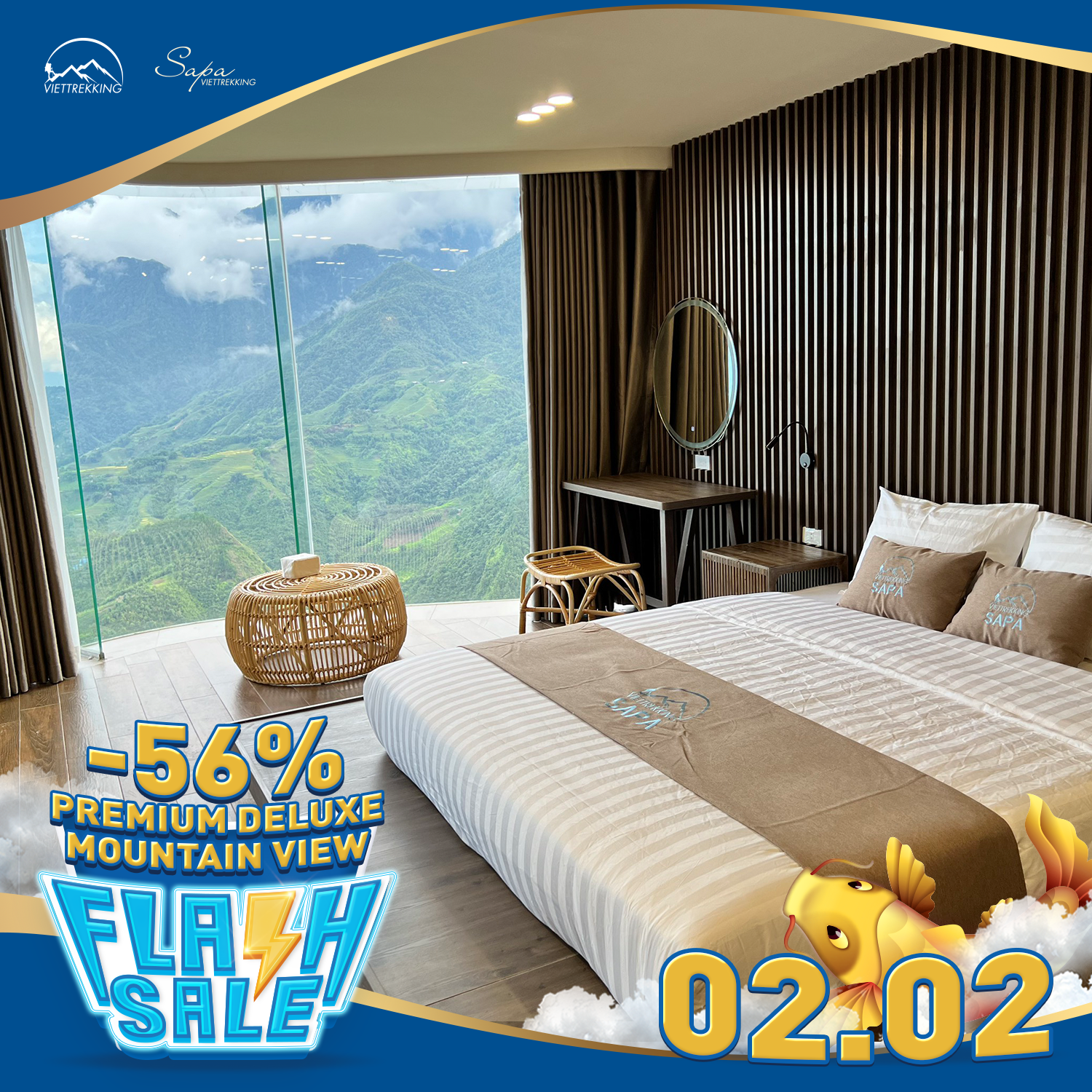Voucher giảm 56% cho hạng phòng Premium Deluxe Mountain View